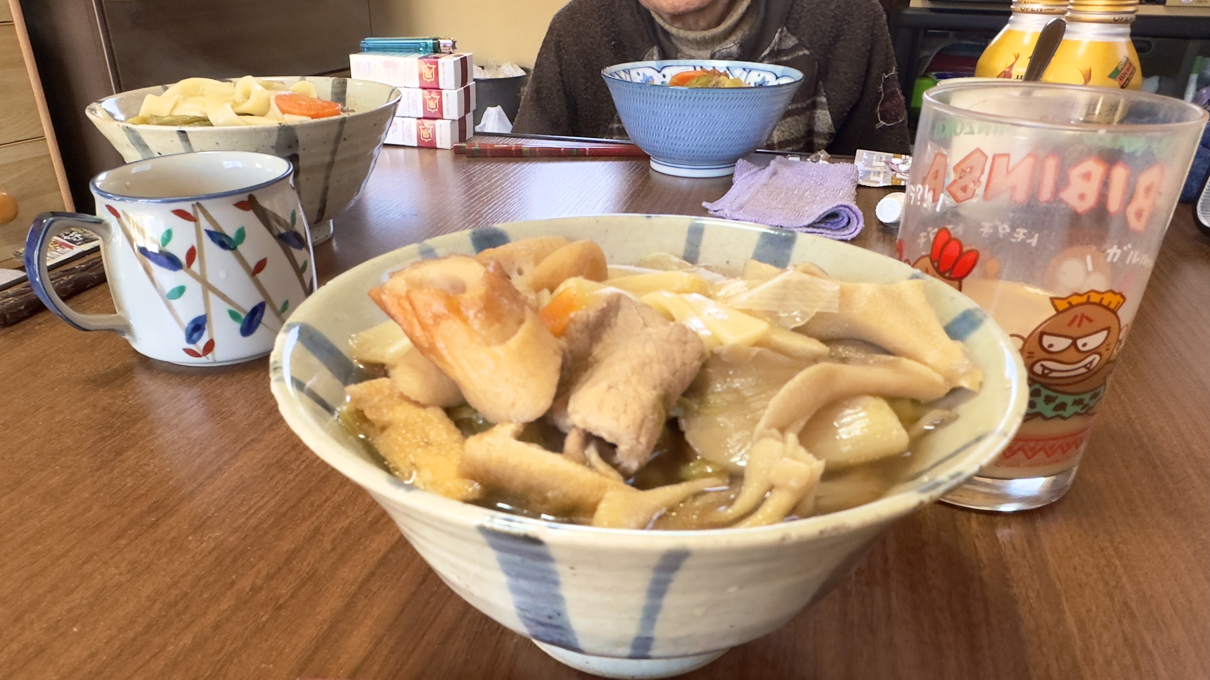 おっきりこみで昼食で~す♪