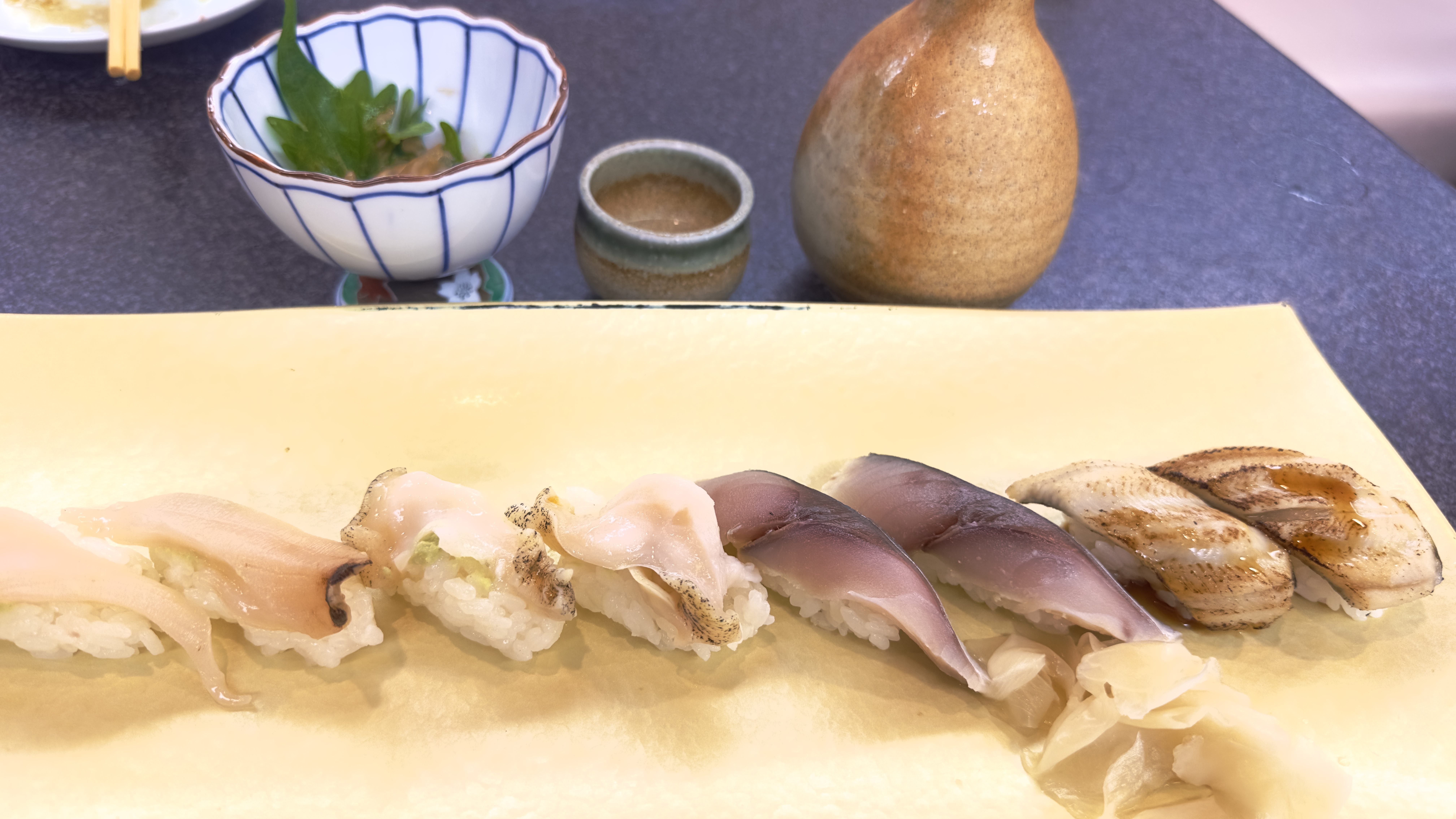 すしざんまい赤羽 ホッキ貝 ツブ貝 サバ アナゴ イカの塩辛