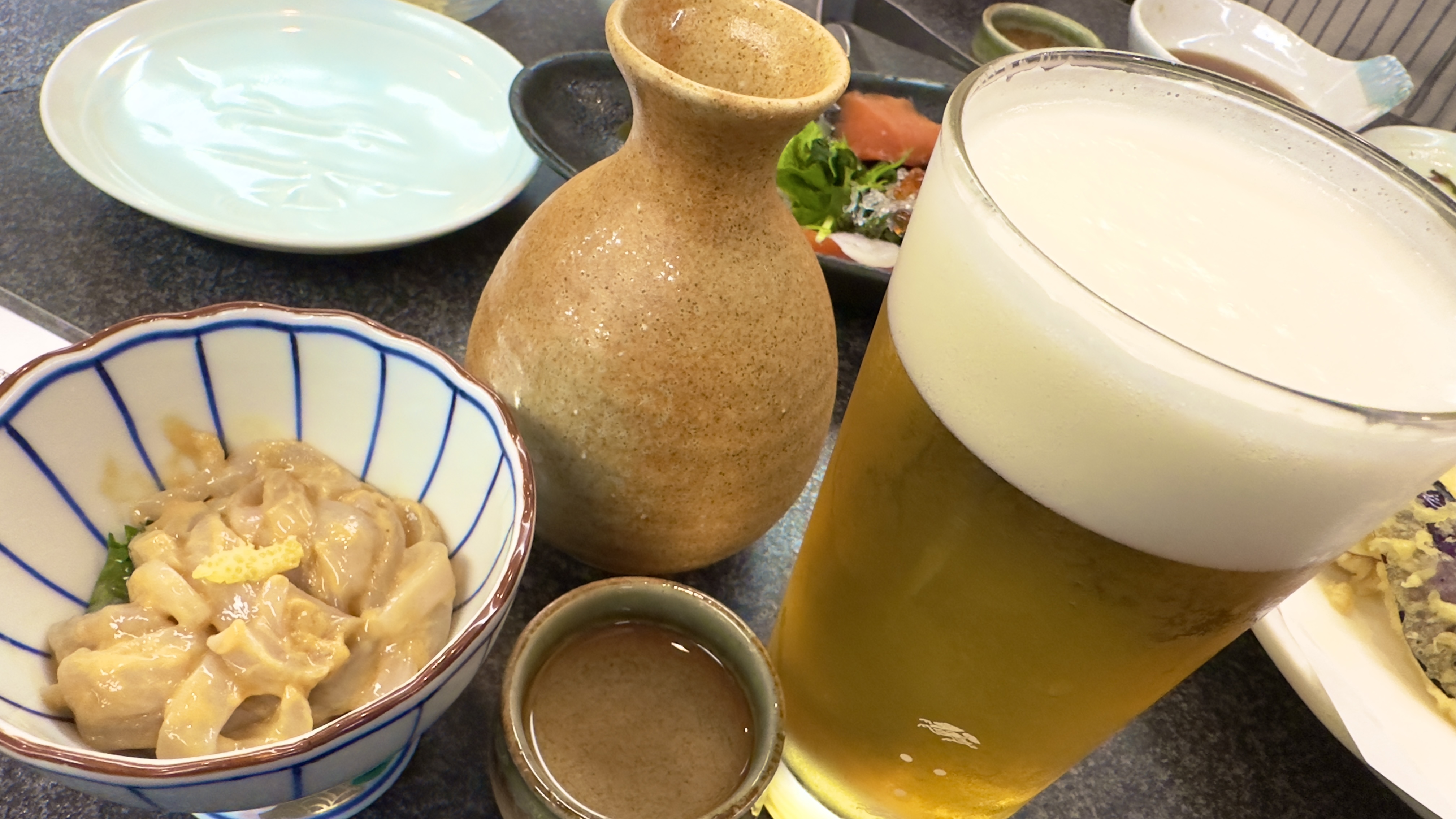 すしざんまい赤羽店 熱燗 いかの塩辛