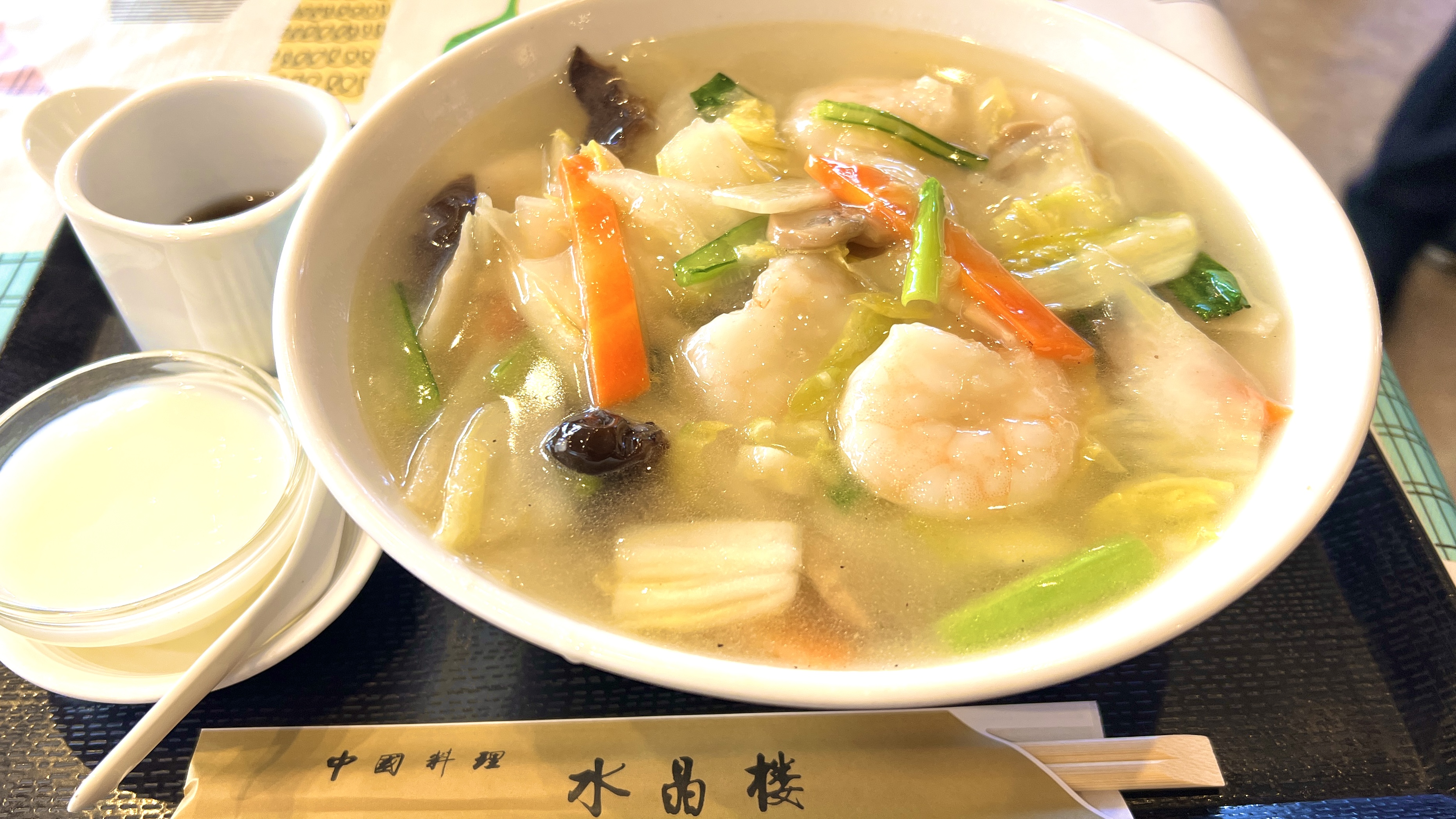 水鐘楼のえびそば(蝦仁湯麺)