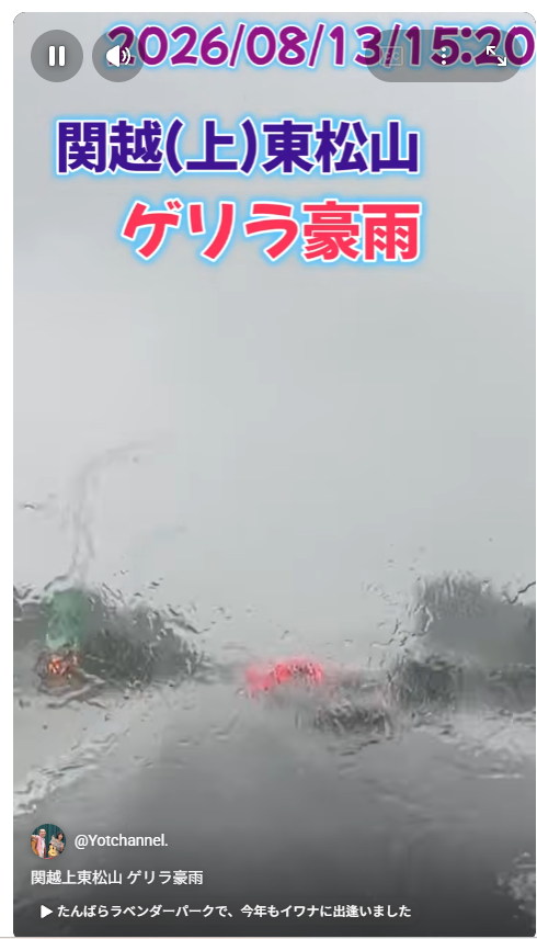 関越(上) ゲリラ豪雨 関越(上) ゲリラ豪雨